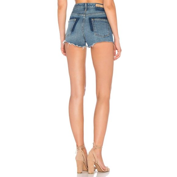 GRLFRND Cindy High Rise Short Distressed Cut Off Hem Button Fly Smiths Size 28 - Picture 2 of 9